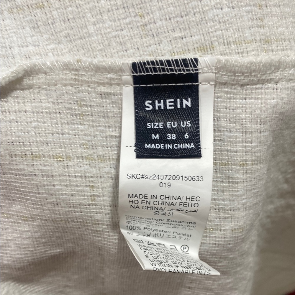 NWT SHEIN White Trench Coat Plush Modern Design - Picture 8 of 8